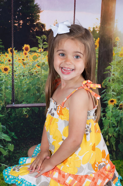 Sunflowers child portrait